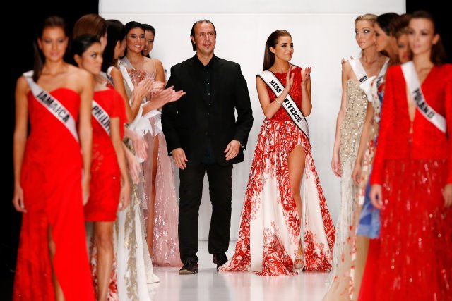 Miss Universe, Olivia Culpo, on the Tony Ward catwalk at Moscow Fashion Week