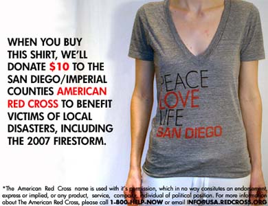 Peace Love Life San Diego T-shirt