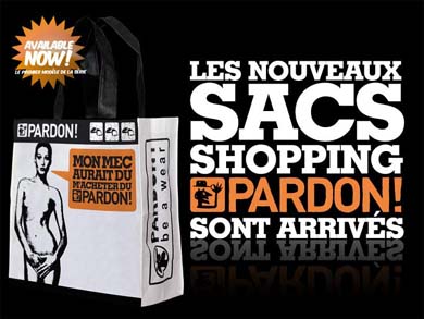 Pardon bag featuring Michel Comte photograph of Carla Bruni nude