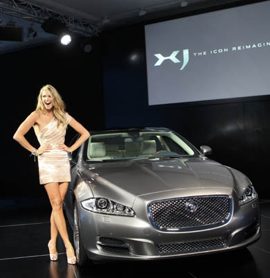 Elle Macpherson and new Jaguar XJ