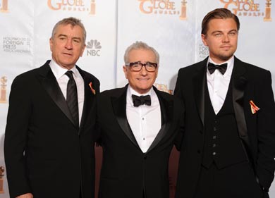 De Niro, Scorsese and di Caprio at the Golden Globes