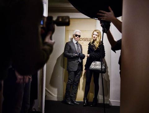 Behind-the-scenes as Blake Lively models for Chanel