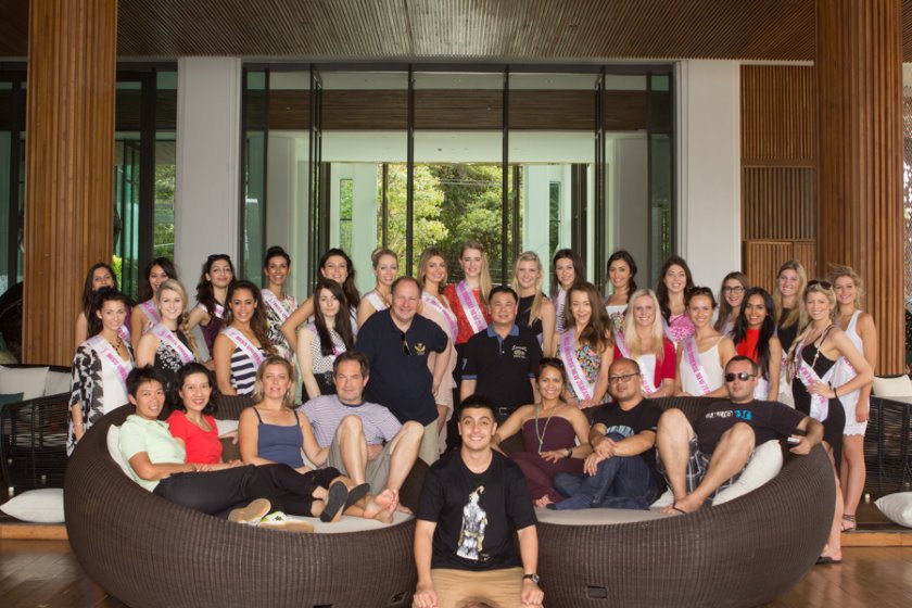 Miss Universe New Zealand 2014 ﬁnalists bid farewell to the Cape Dara Resort, Pattaya