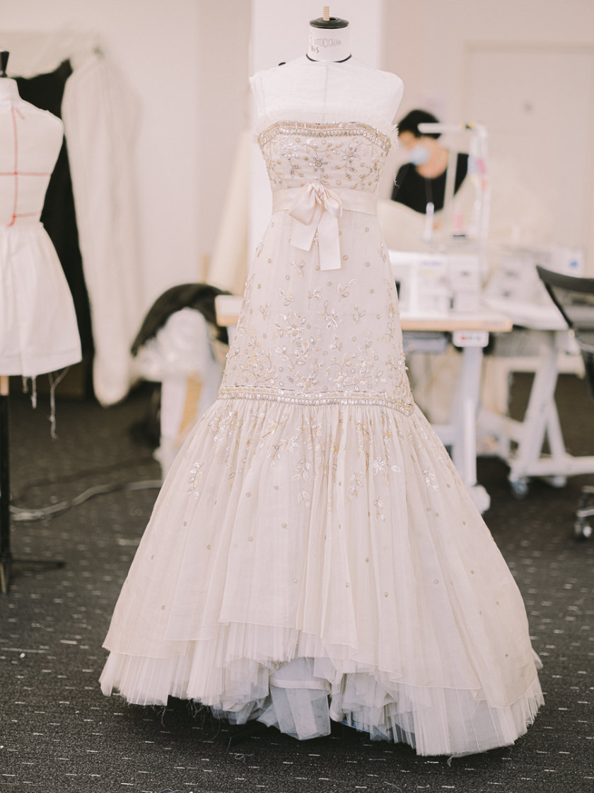 chanel white gown