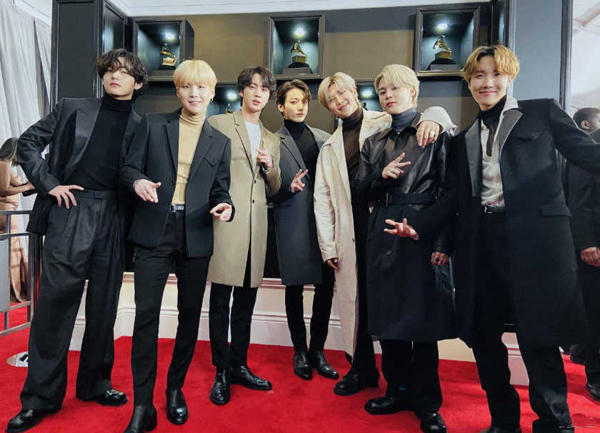 BTS Wearing Matching @ Louis Vuitton Suits @ 2021 Grammys