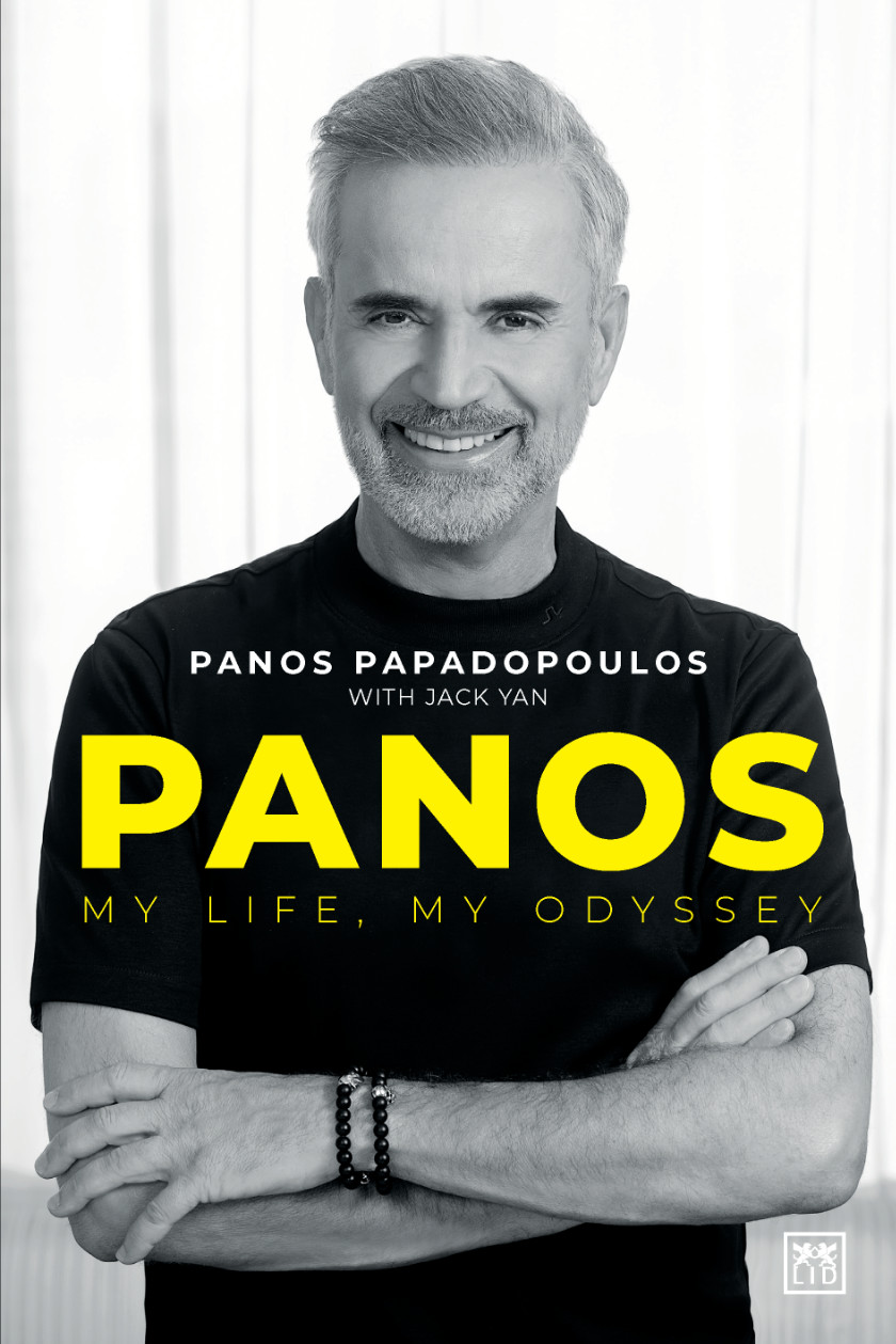 Here’s the latest book I worked on: <em>Panos: My Life, My Odyssey</em> out May 26