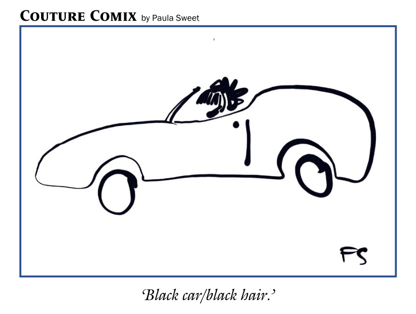 Black car/black hair.