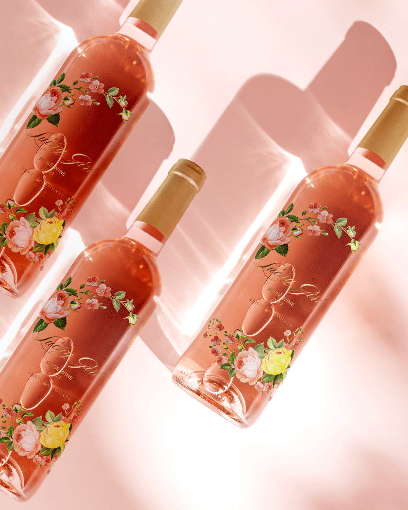 Bottles of rosé