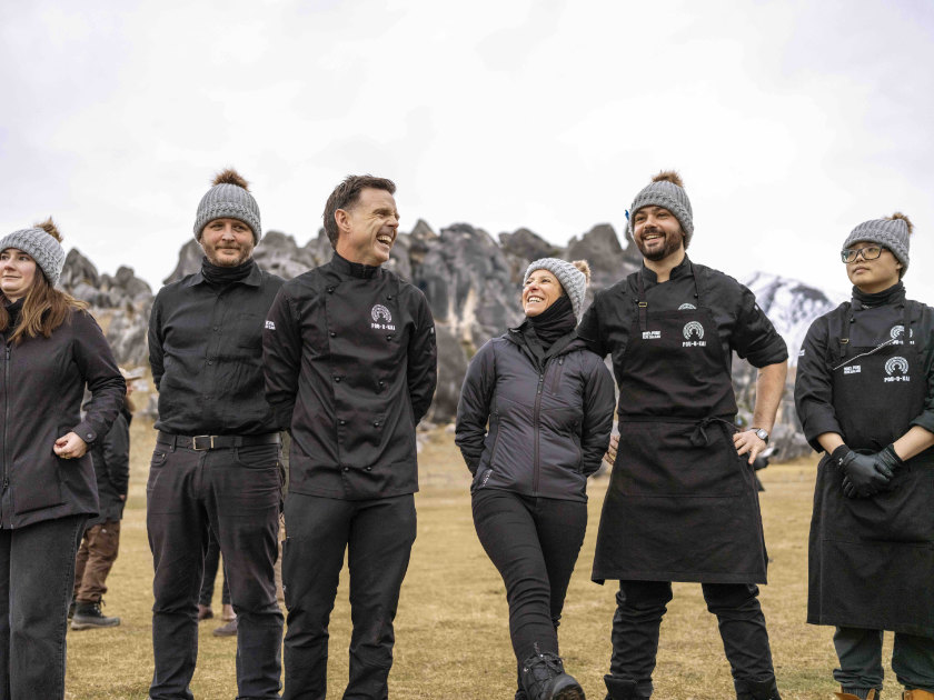 Top NZ chef Ben Bayly and staff at Castle Hill, Christchurch