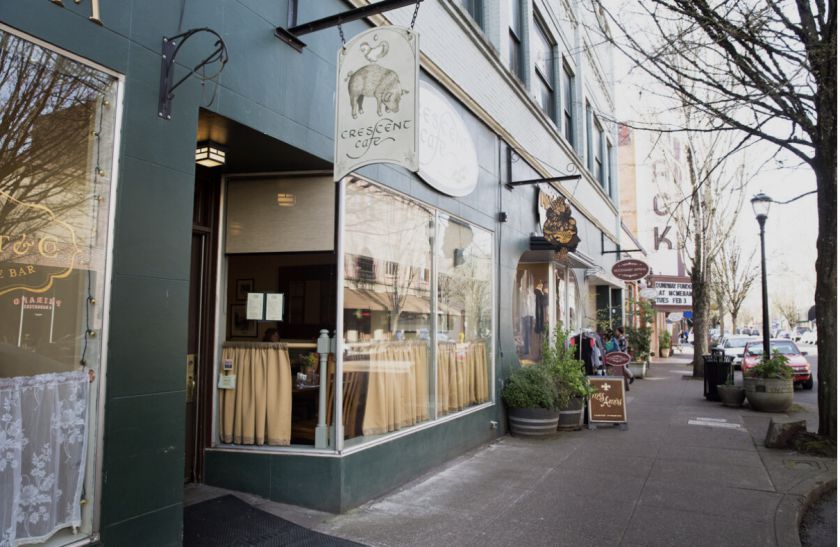 Downtown McMinnville’s Third Street, shop window.