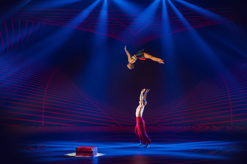 Acrobats perform in the Open section