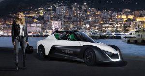 Margot Robbie shows you can in a Nissan, with BladeGlider electric sports car