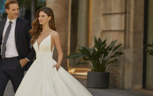 Luna Novias shows Luna Studio bridal collection for ’23, with luxury, detailing and embroidery